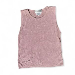 Vintage 1980s 100% silk pink sweater tank saks fifth ave